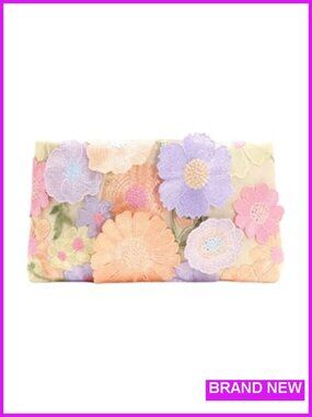 Floral Clutch Purses Y2k Lightweight Magnet Wallet Crossbody Bag